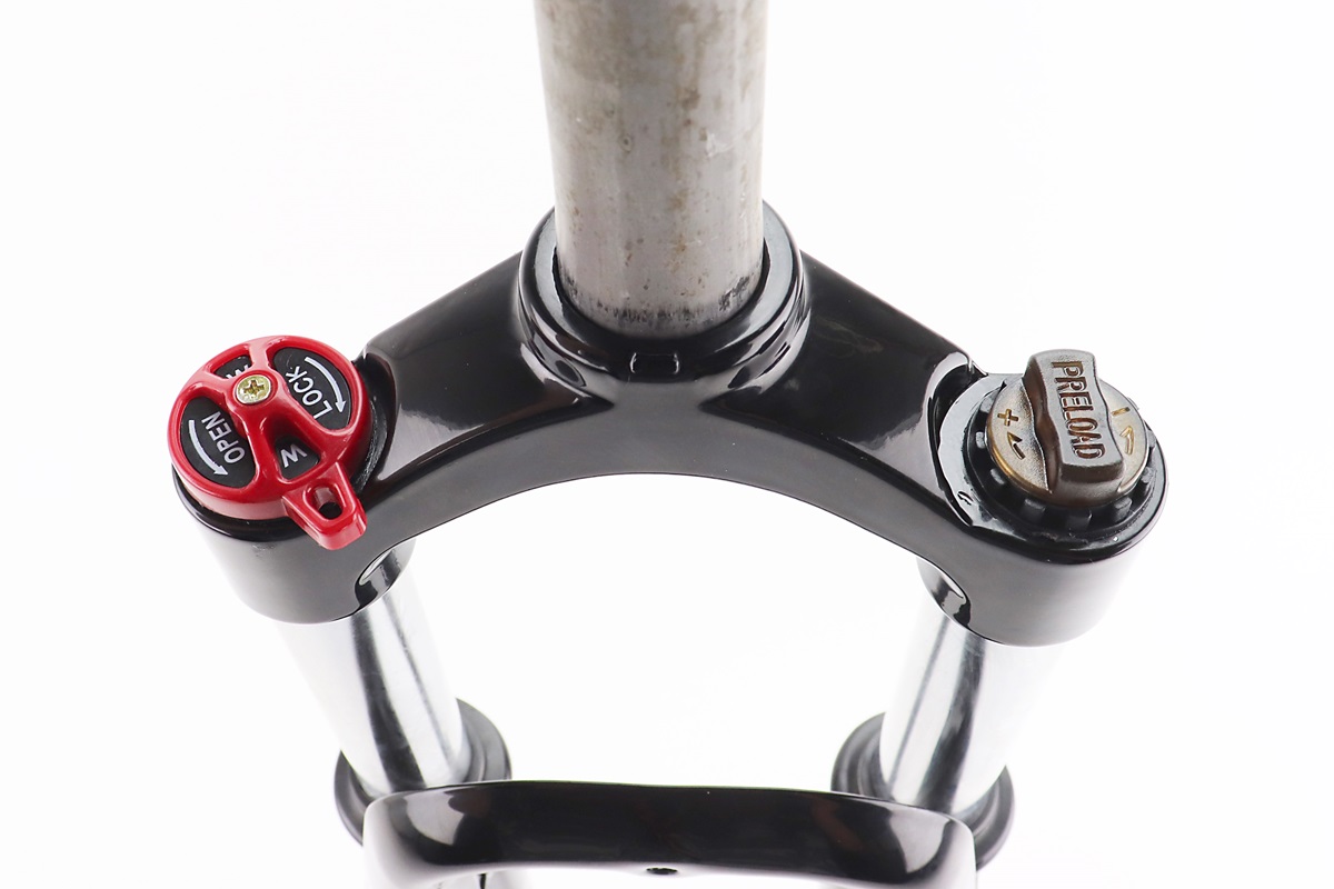 Вилка 26 "амортизаційна, без різьби 1-1/8" (28,6мм), шток 260мм, з ходом 75мм, Disk-brake, M Lockout, чорна LJ-644 - Зображення 3