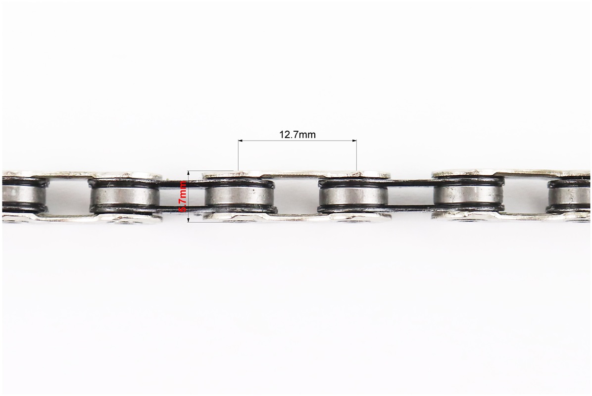 Цепь приводная 1/2х11/128х118L 11 скоростей, серебристо-чёрная X11 — изображение 2