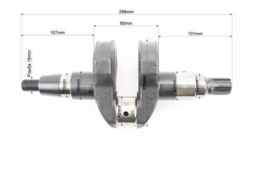 Колінвал 186FA ZUBR-WT (Dшийки-42mm, H-120mm) під шліц - Зображення 2