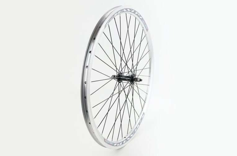 Колесо 26″ переднє V-brake, обід “крапля” алюмінієвий, втулка 14Gx36H, сіре кріпл. гайка, “GRAVITY”