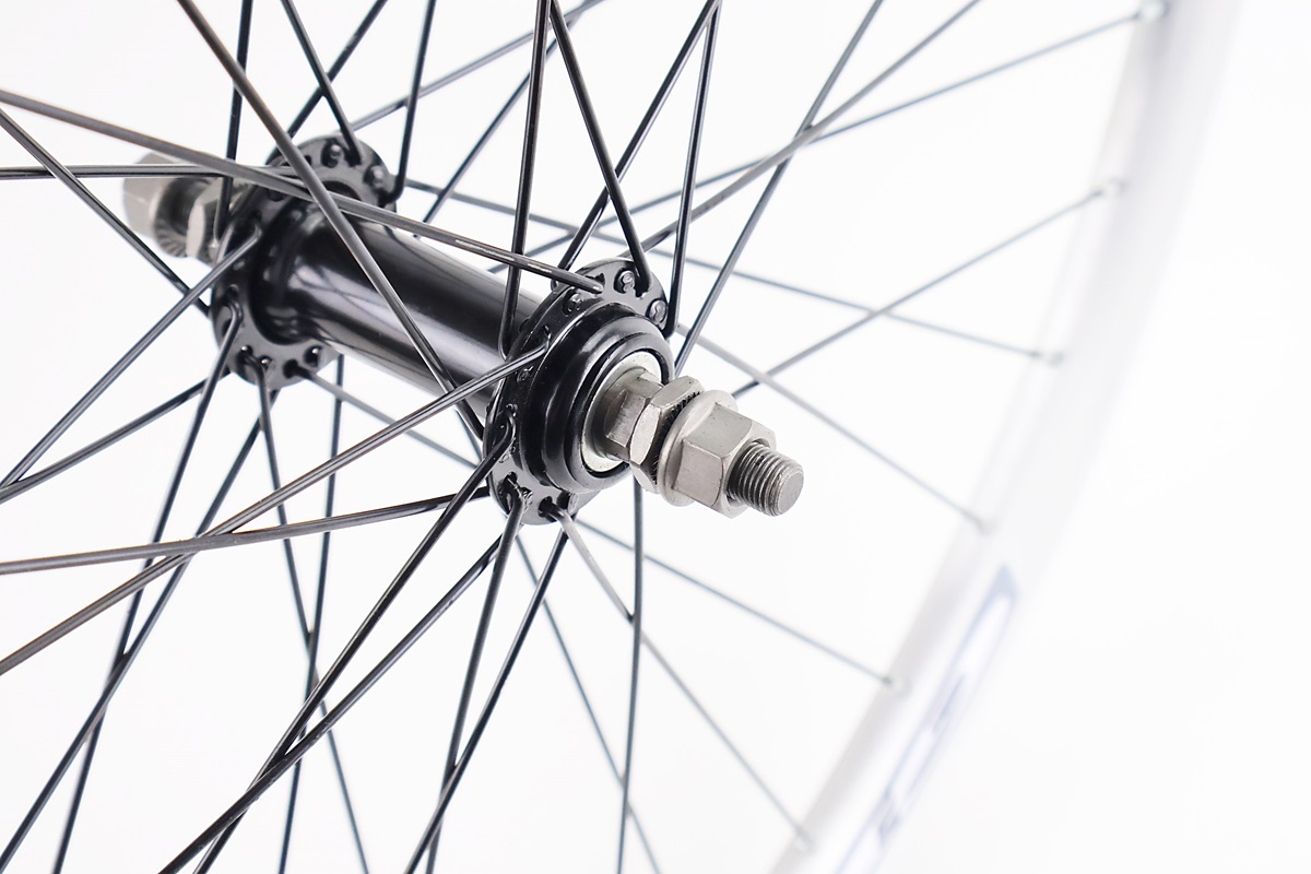 Колесо 26" переднє V-brake, обід "крапля" алюмінієвий, втулка 14Gx36H, сіре кріпл. гайка, "GRAVITY" - Зображення 3