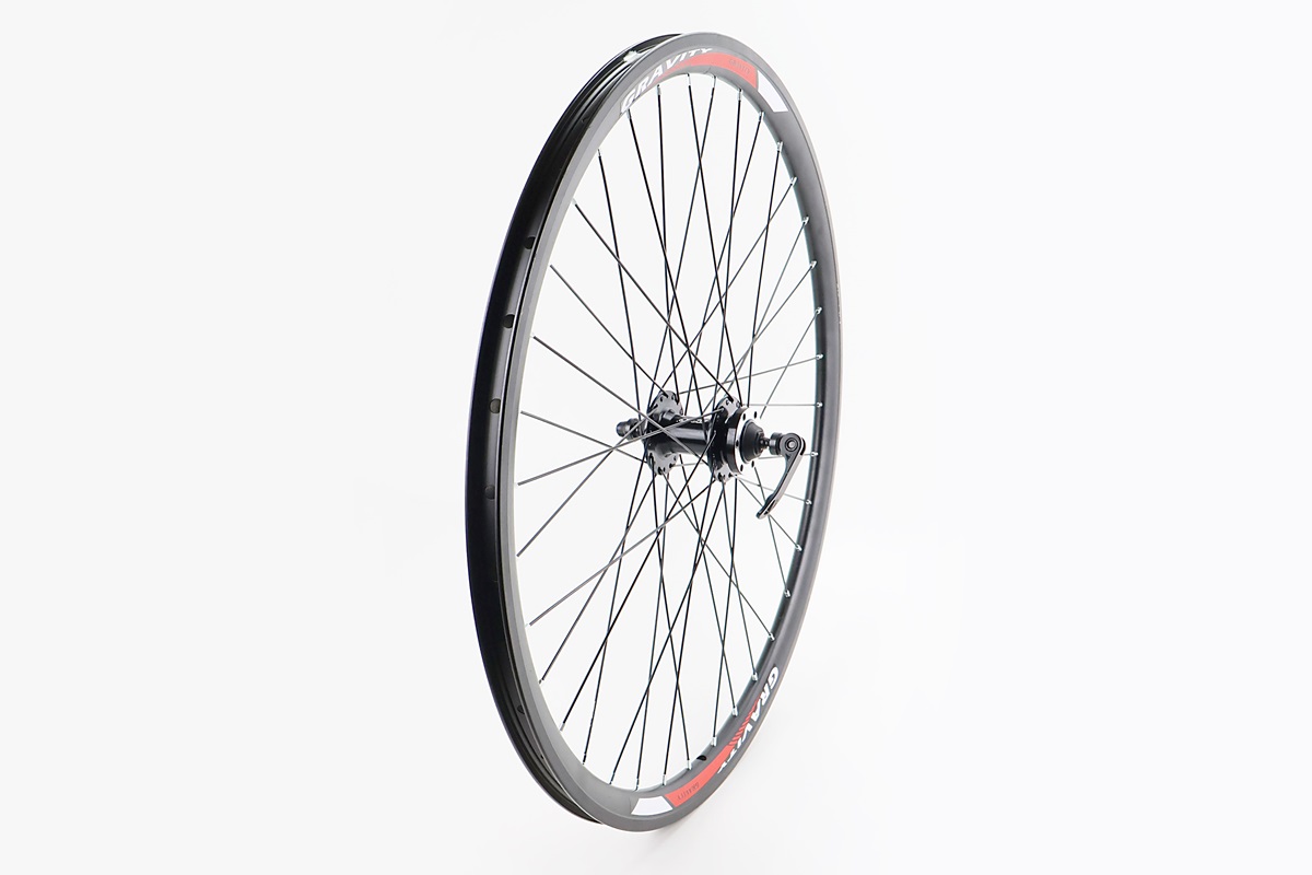 Колесо 27,5" переднее Disk-brake, обод "капля" и втулка 14Gx36H алюминиевые NECO MS37F, крепл. эксцентрик, "GRAVITY" — изображение 2