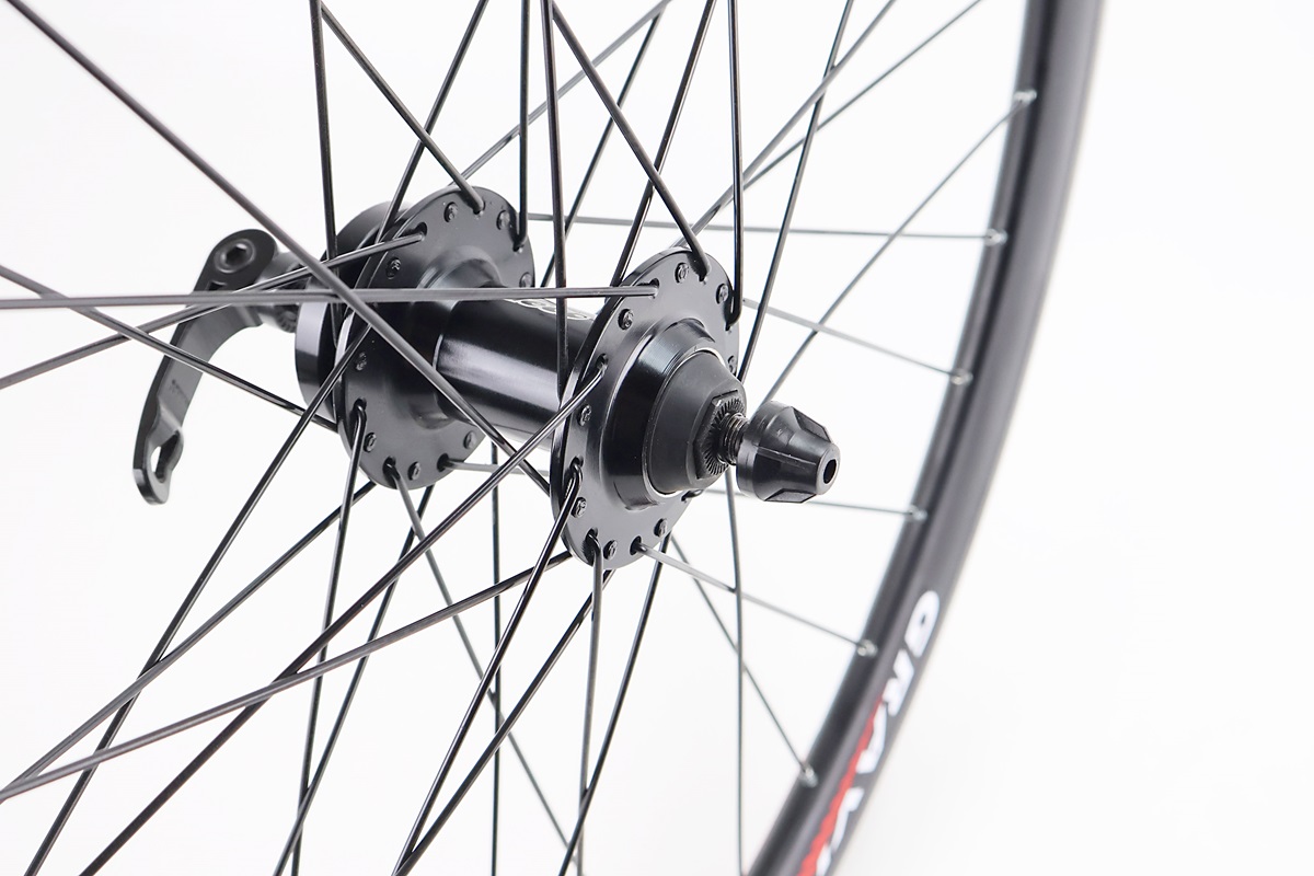 Колесо 27,5" переднее Disk-brake, обод "капля" и втулка 14Gx36H алюминиевые NECO MS37F, крепл. эксцентрик, "GRAVITY" — изображение 3