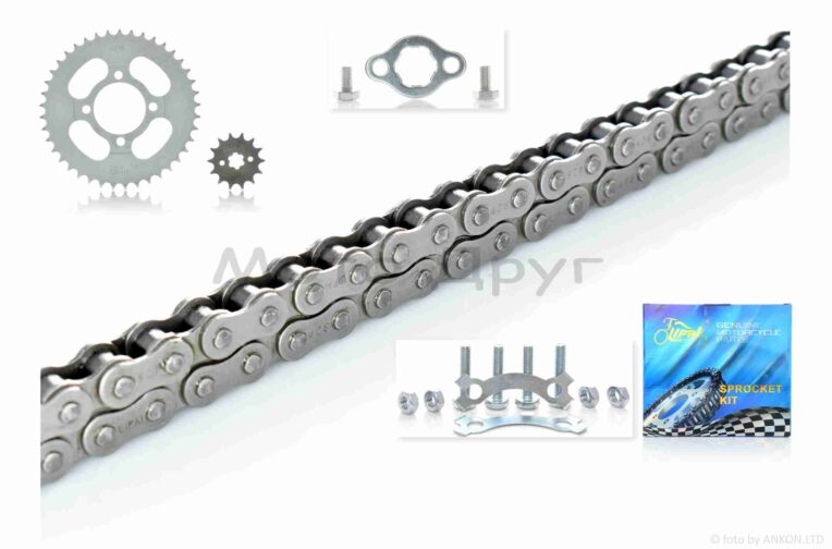 Звезды трансмиссии пара  Delta  428-14/41  +цепь 98L  “LIPAI”  (SILVER)