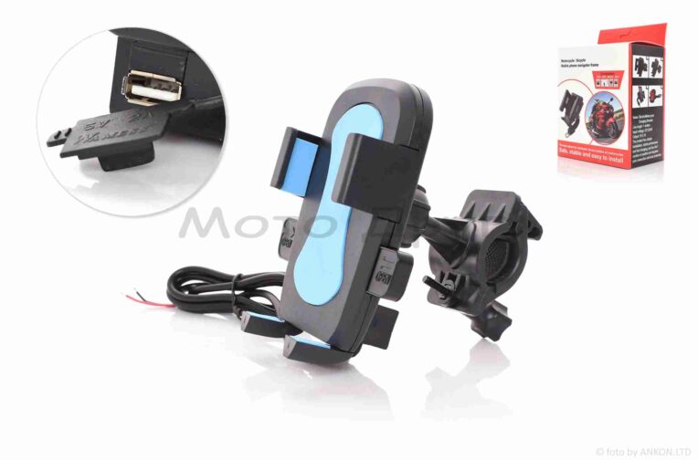 Держатель для телефона  крепление на руль, USB  2А  #1  “WAMESS”