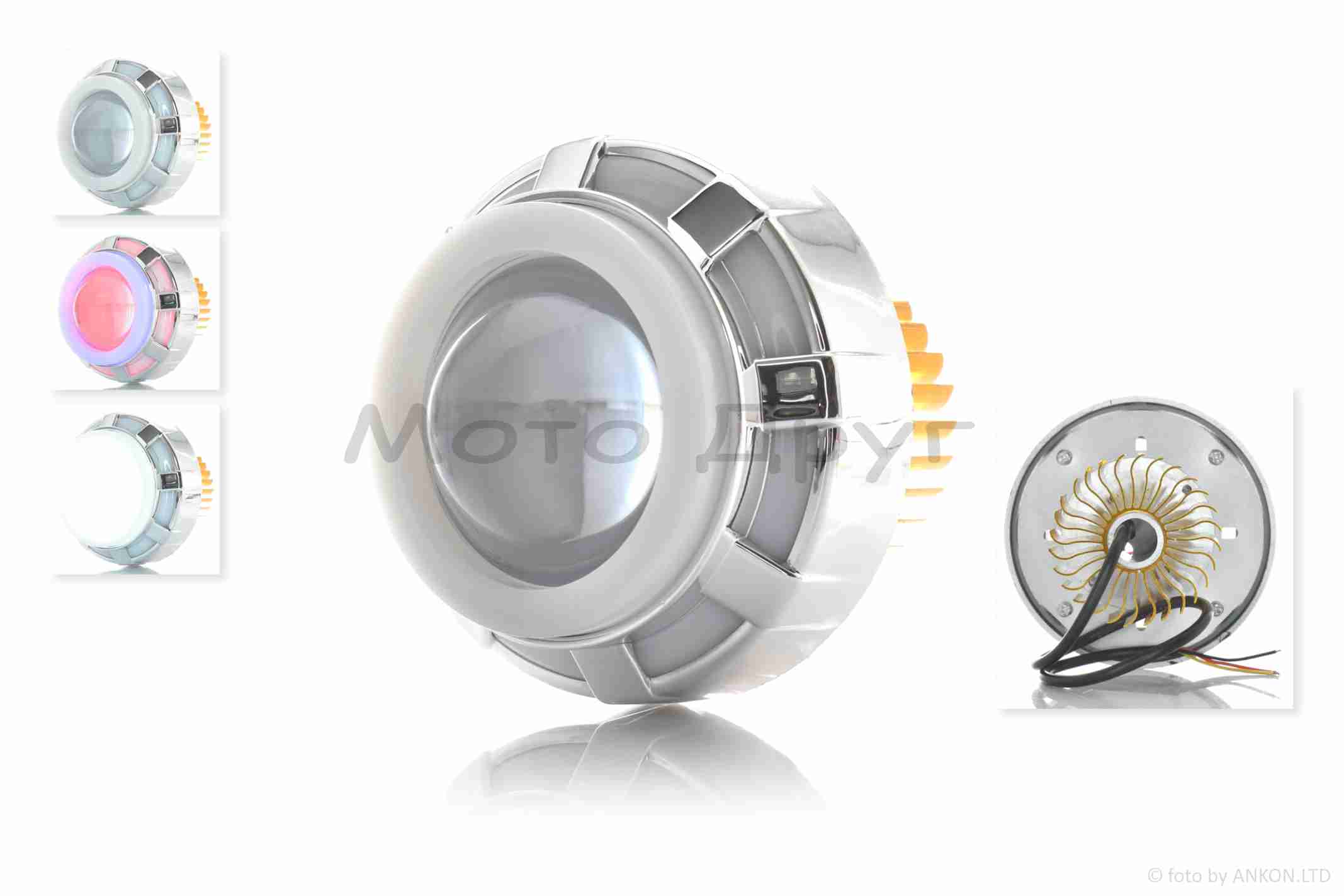 Модуль в фару диодный D89, белый свет, красный габарит, стробоскоп #18126_