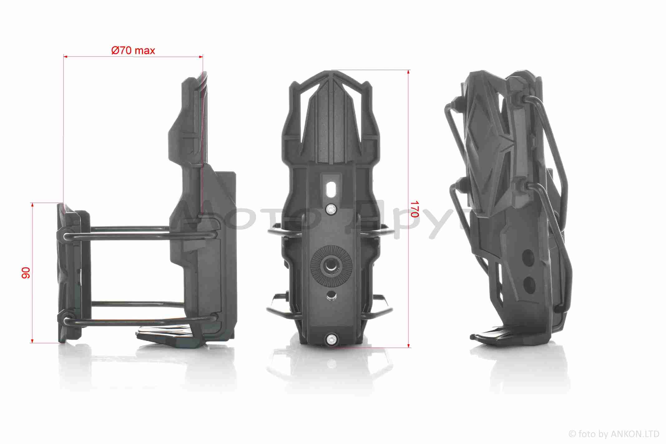Тримач пляшки (фляготримач) мото трансформер (чорний) - Зображення 2