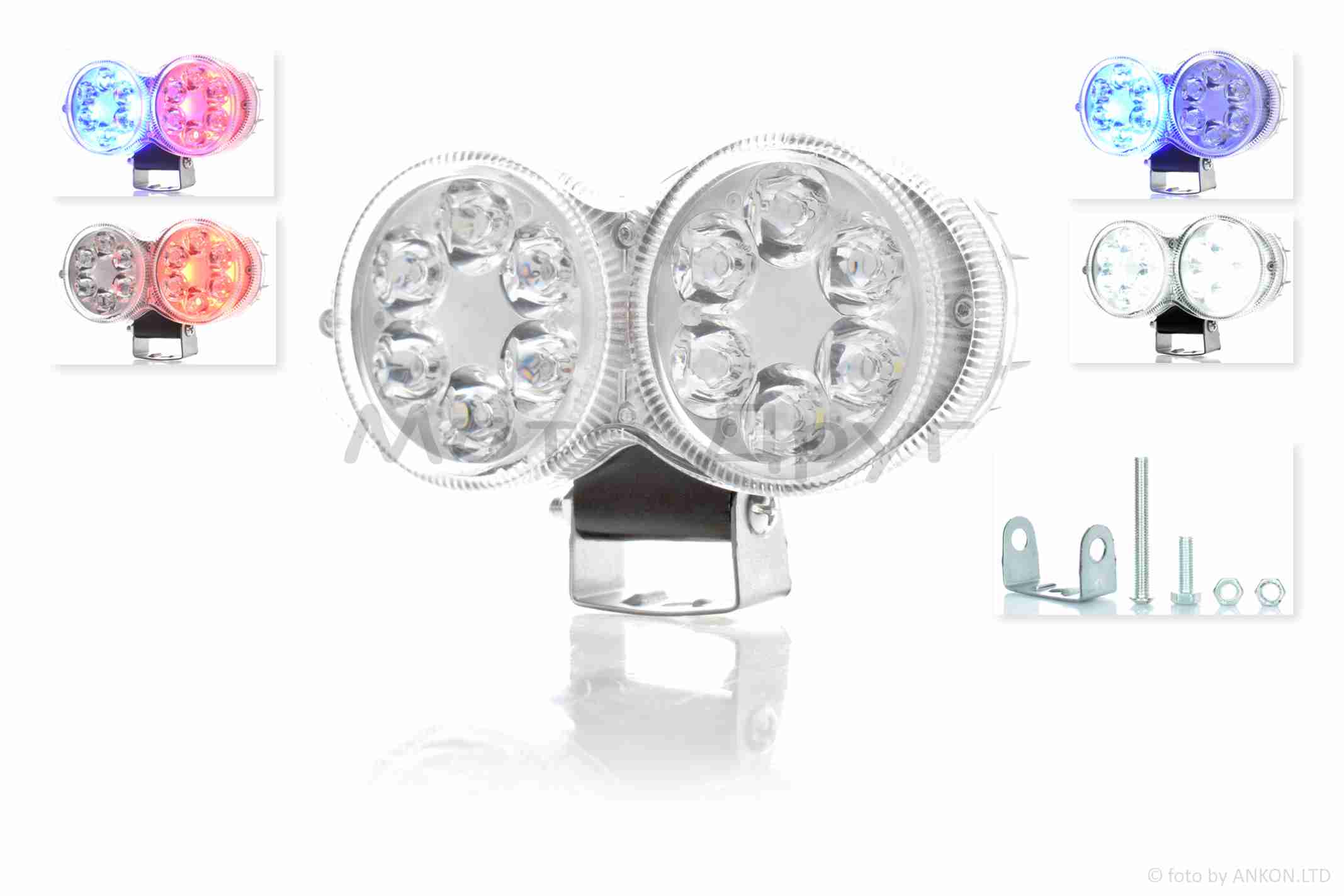 Фара додаткова діодна, подвійна, 12 діодів #LPS-2172