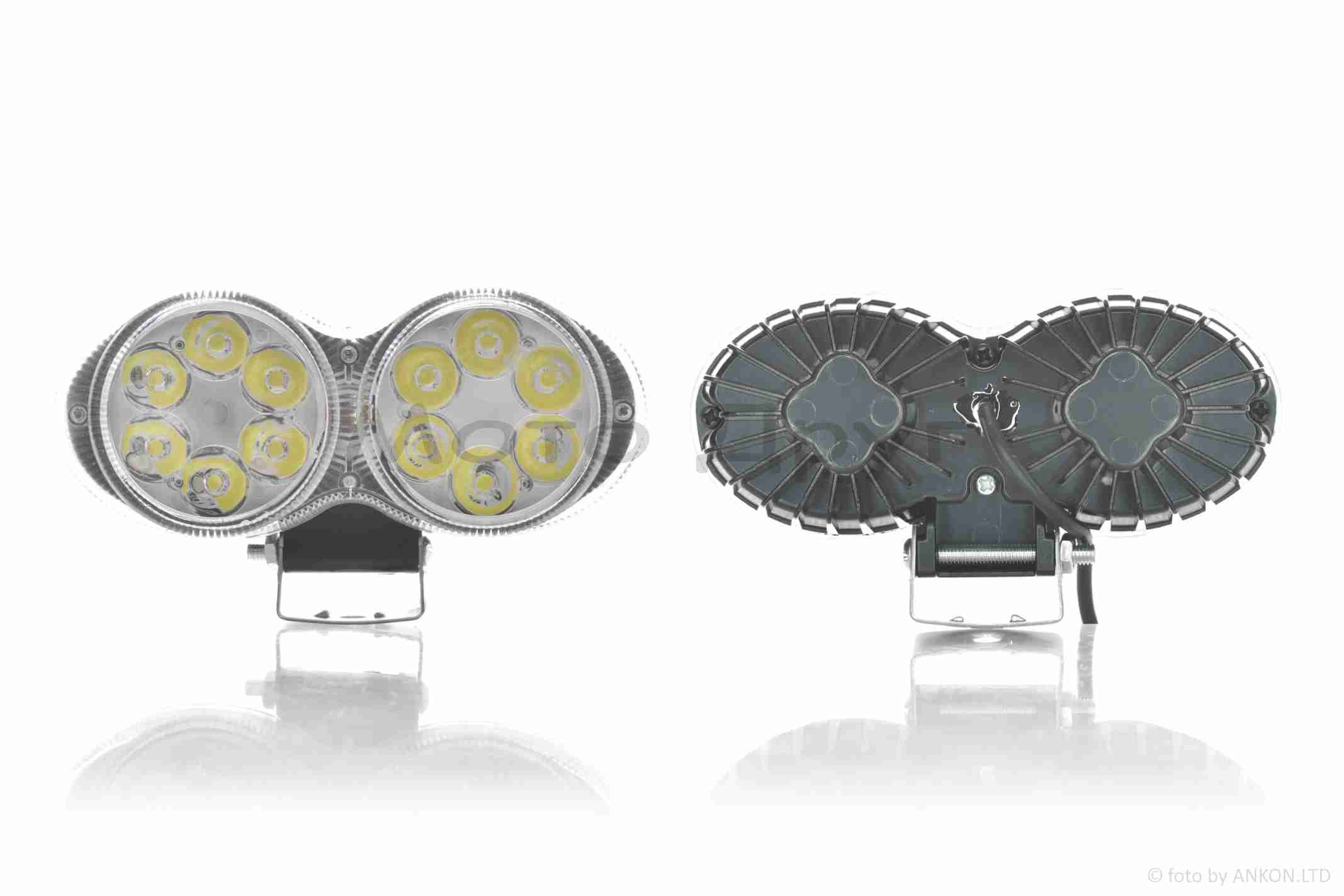 Фара додаткова діодна, подвійна, 12 діодів #LPS-2172 - Зображення 2