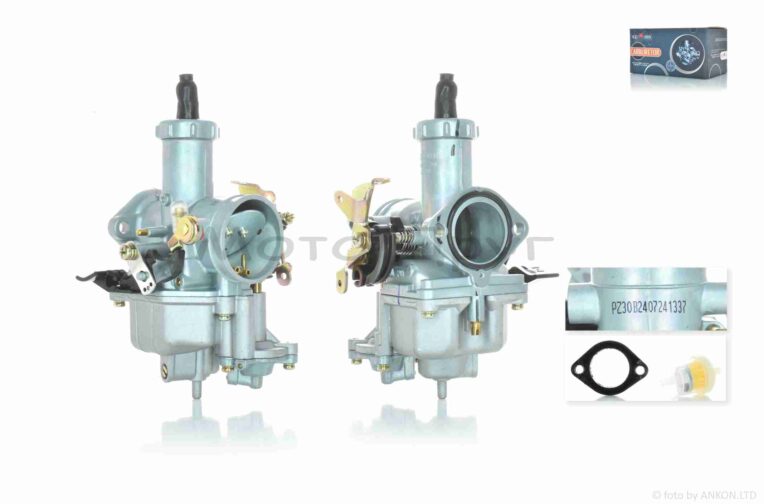 Карбюратор PZ30 подсос ручной слева (трещетка), ускорительный насос справа “KEIHIN”