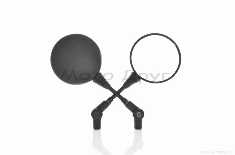 Зеркала  Honda/Suzuki  M8  R+R  круглые, черные, складная ножка  “LIPAI”