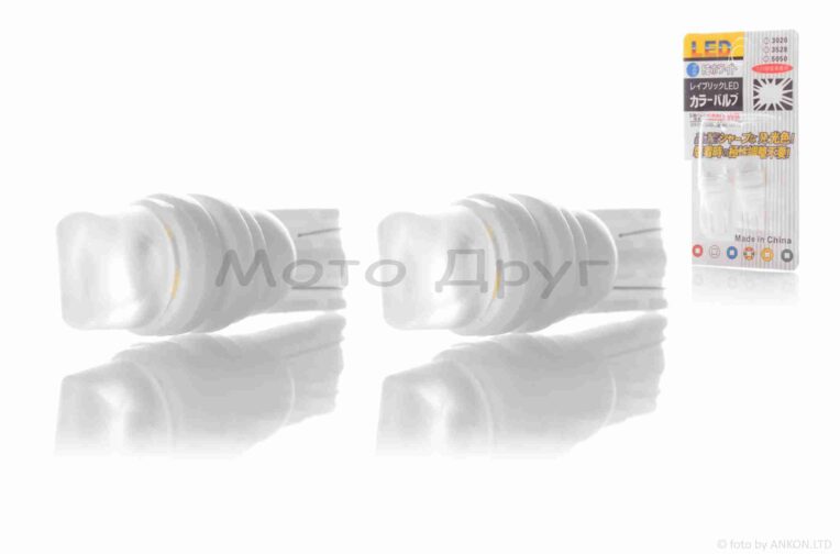 Лампи поворотів безцокольні  діодні  T15  1 кристал, 2шт, білі  (кераміка)