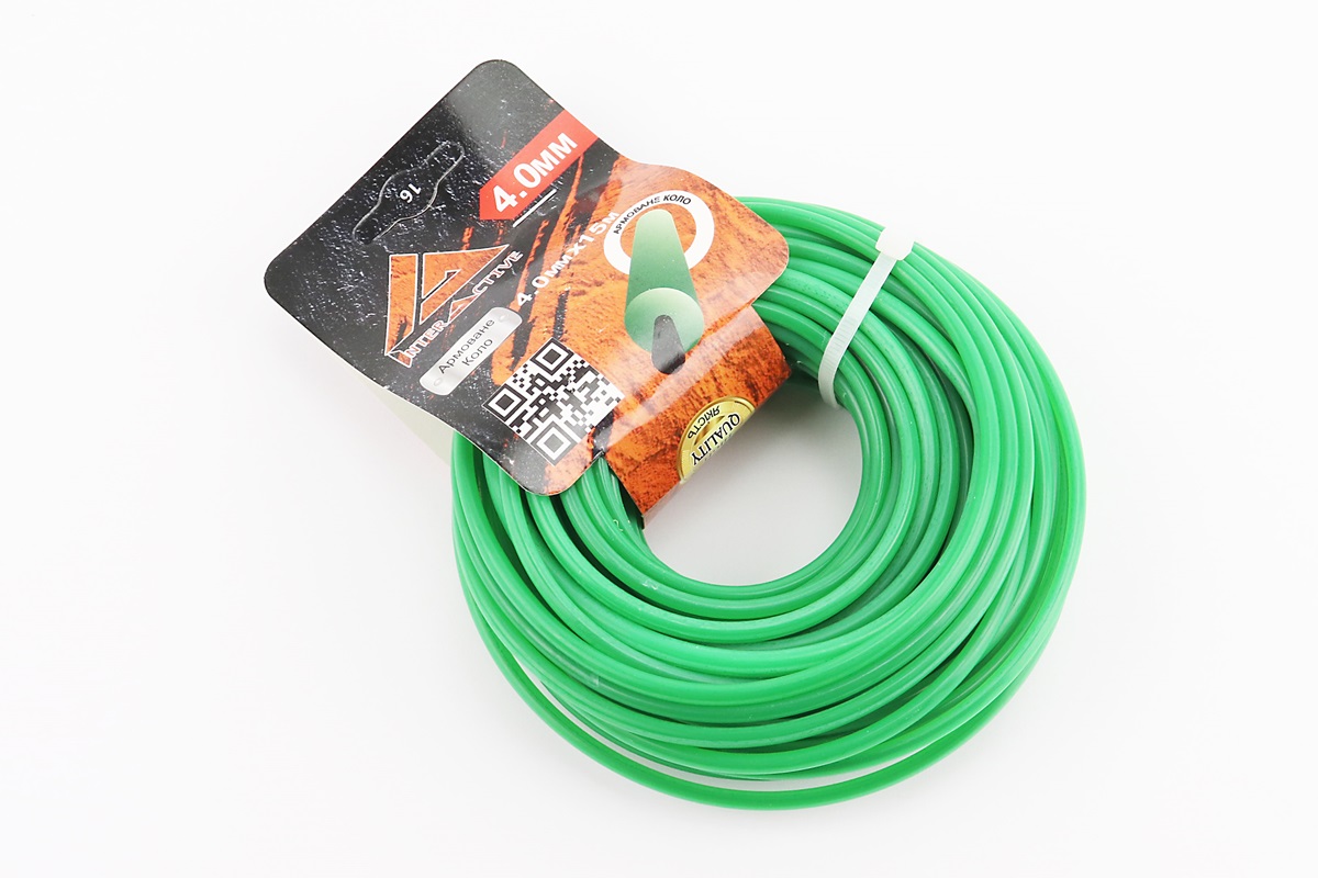Струна косильна d-4,0mm, 15м "коло" двокомпонентна (різні кольори)