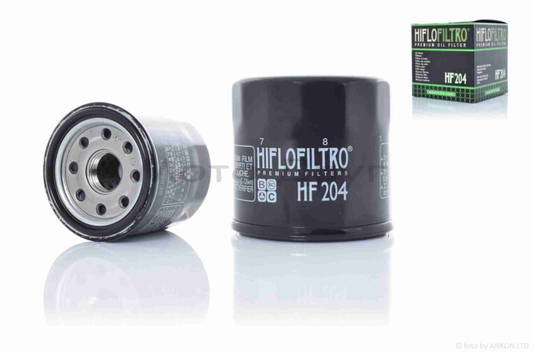 Фильтр масляный мото  HF204  D65/H64 черный  “HIFLO”  ТАЙЛАНД