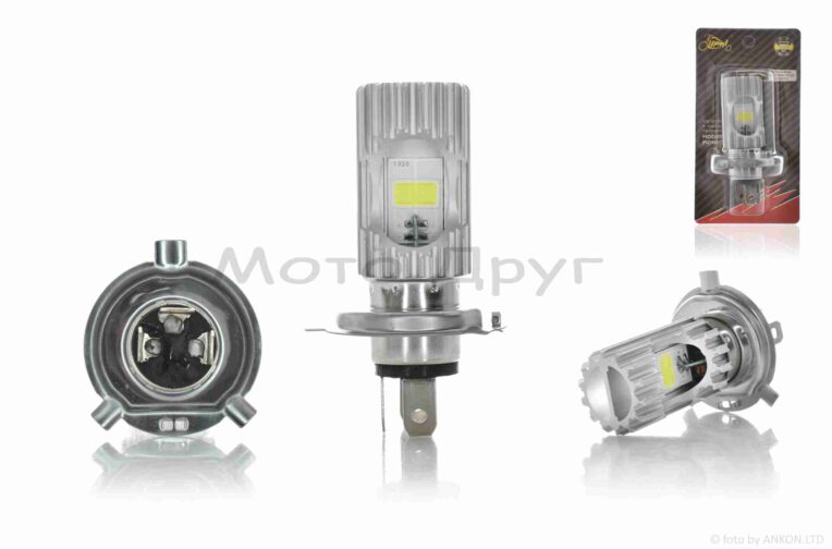 Лампа фары диодная H4 12V 35/35W 2 кристала, D27 #2178 “LIPAI”