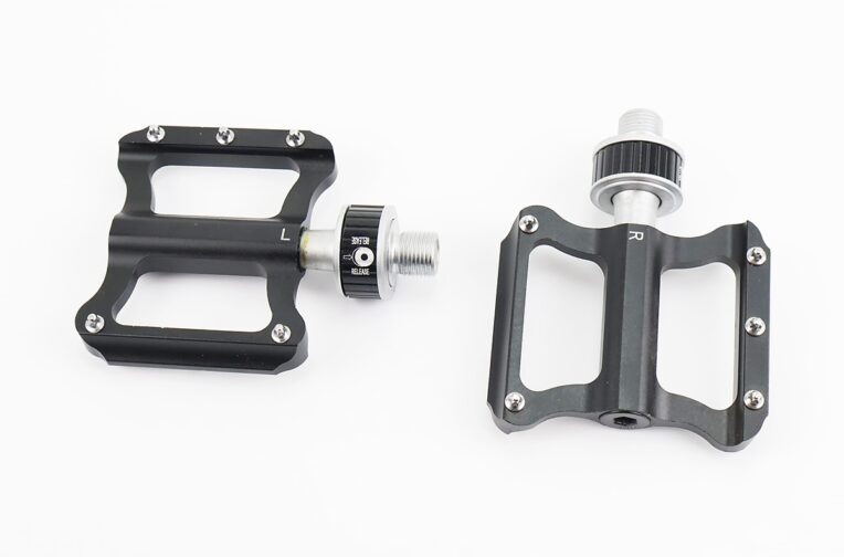 Педалі MTB 9/16″ (82x72x17mm) алюмінієві швидкознімні, пром-підшипник (6*13*5), чорні K-349F