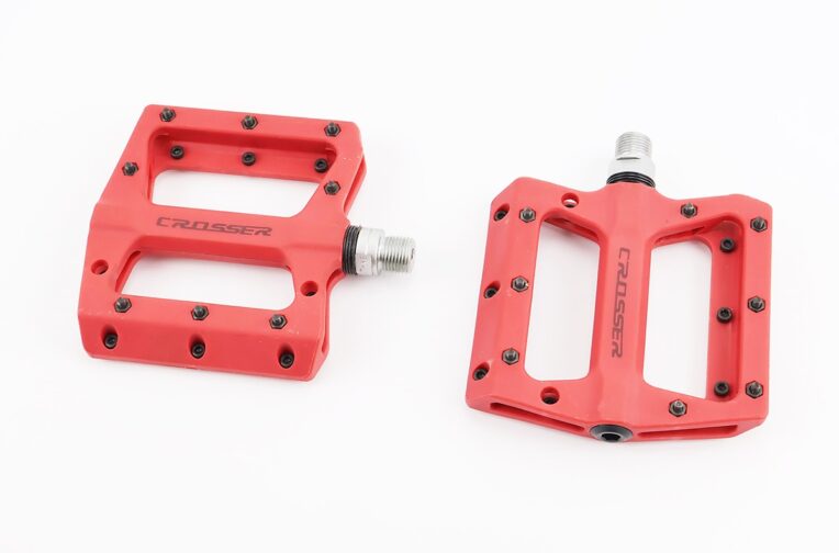 Педалі MTB широкі 9/16″ (100x105x19mm) армопластик, пром-підшипник (6*13*5). червоні HF-633