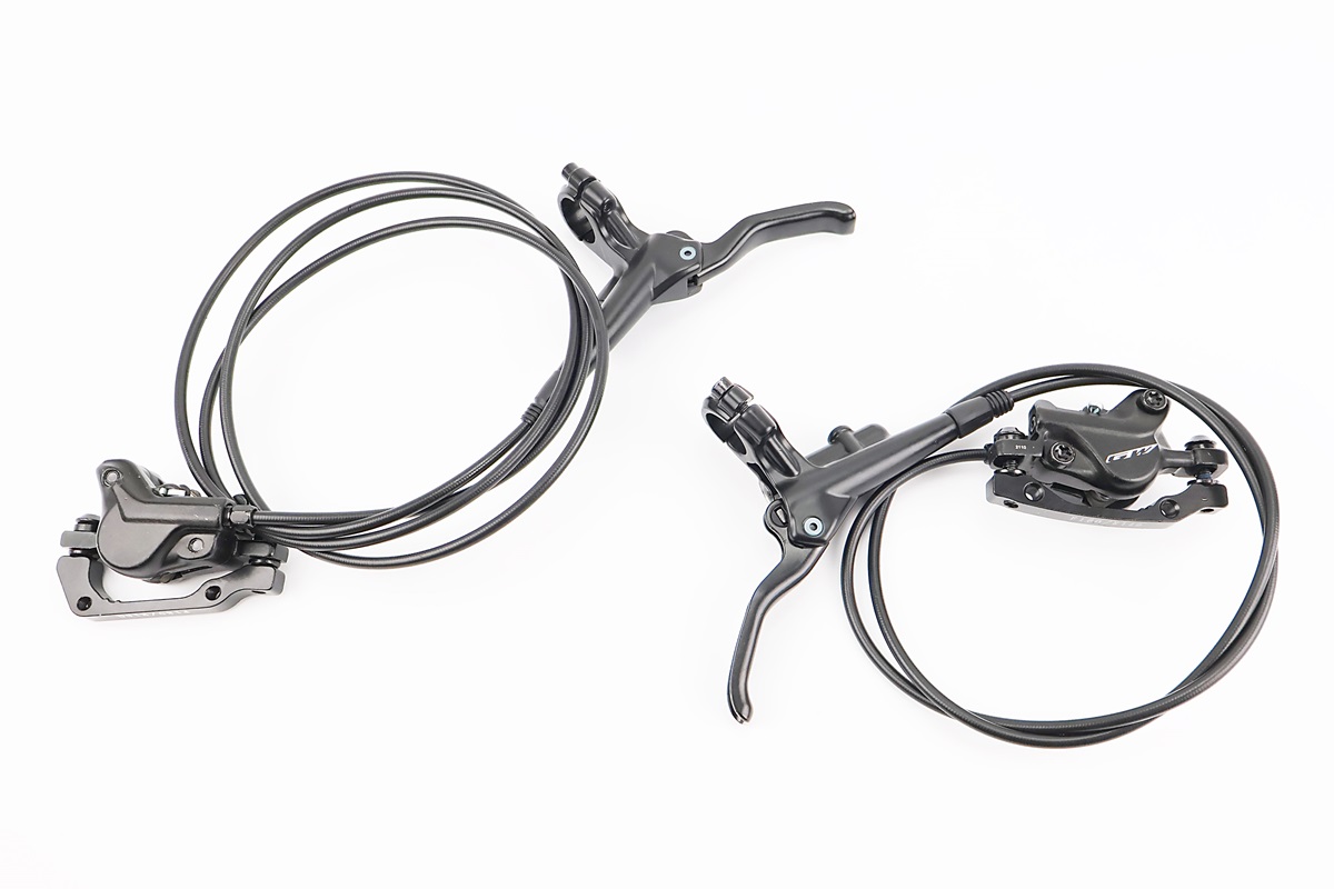 Гальмо Disk-brake гідравлічне переднє (F160/R140мм)+заднє (F180/R160мм) у зборі, диски 160мм, кріпл. 6 болтів, чорні - Зображення 2