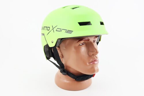 Шолом велосипедний підлітковий BMX M (55-58см), 16 вер. отворів, зелений матовий