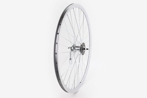 Колесо 28" заднее, обод "капля" алюминиевый, втулка ХВЗ VELOSTEEL (Чехия) 14Gх36H, крепл. гайка, серое
