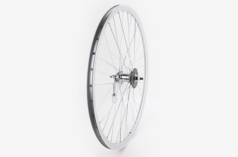 Колесо 28″ заднее, обод “капля” алюминиевый, втулка ХВЗ VELOSTEEL (Чехия) 14Gх36H, крепл. гайка, серое