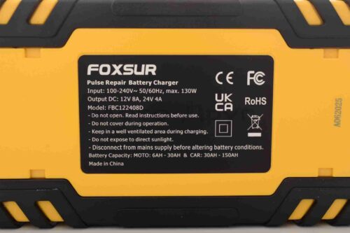 Зарядний пристрій  12/24V, 4/8A  автоматичний, РК-дисплей  "FOXSUR"  (7 режимів) - Зображення 2