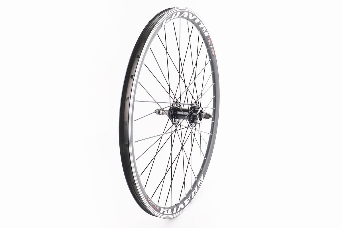Колесо 26" заднее Disk-brake, обод алюминиевый, втулка 14Gx36H, под вольнобег, крепл. гайка, "GRAVITY" (возм. царапины) — изображение 2