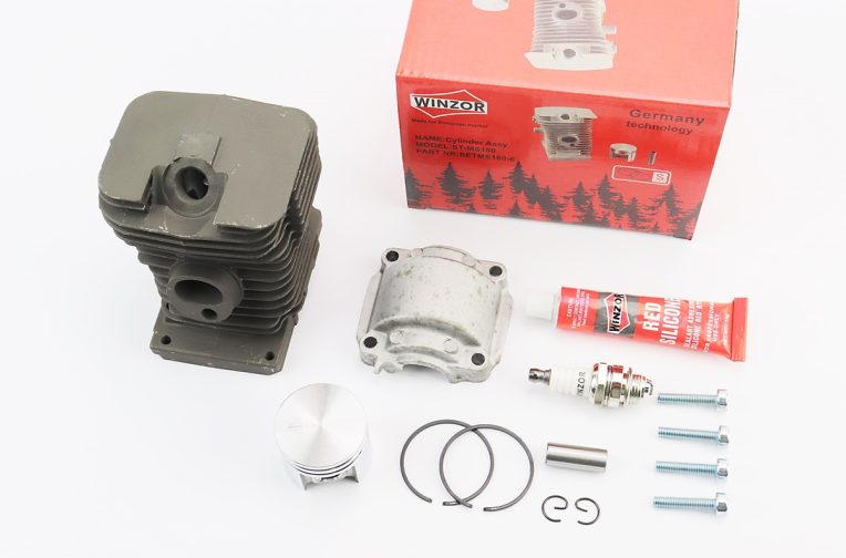 Циліндр к-кт (цпг) MS-180 38mm (палець 10mm) “чорний”+піддон+свічка+герметик+болти