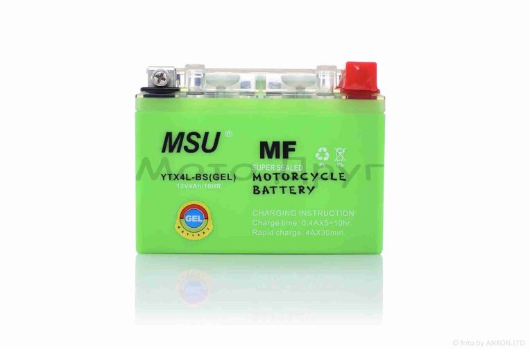 Акумулятор  GEL  12V  4A  113-70-85mm  YTX4L-BS  “MSU”  (2026)