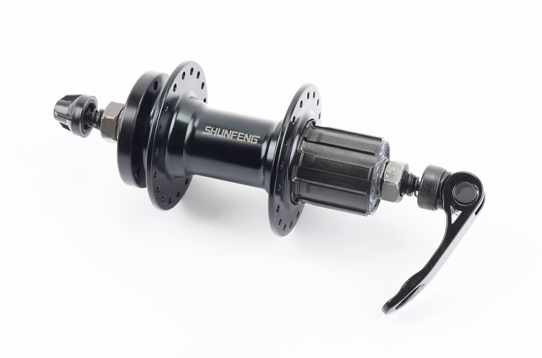 Втулка задня MTB алюмінієва 14Gx36H під касету 7зв, Disk-brake, кріпл. ексцентрик, чорна SF-A262R