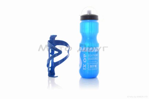 Бутылка для воды вело  600ml, синяя  +держатель  "DISCOVERY"