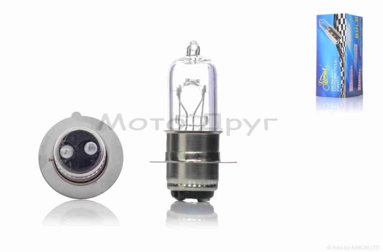 Лампа фари P15D-25-1 12V35/35W 1 вус, біла “LIPAI”