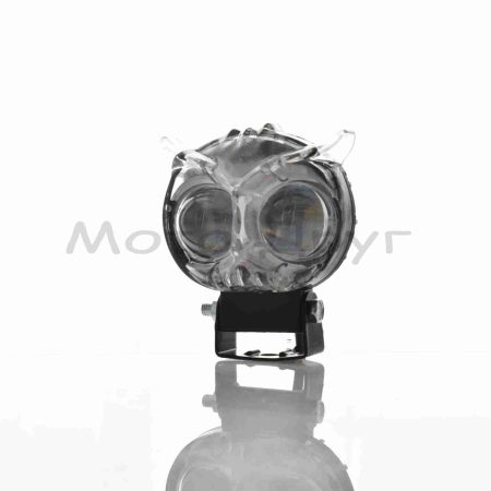 Фара дополнительная  диодная, филин, 67-55mm, 9-60V, IP67, белый/желтый свет, мультирежим