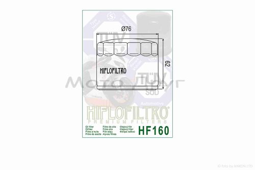 Фильтр масляный мото  HF160  D76/H62  "HIFLO"  ТАЙЛАНД — изображение 3