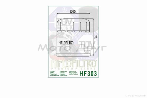 Фильтр масляный мото  HF303  D65/H73  черный  "HIFLO"  ТАЙЛАНД — изображение 3