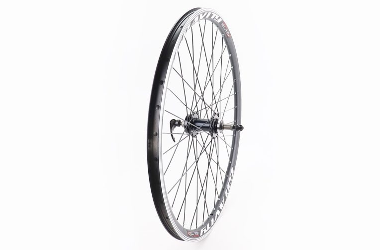 Колесо 26″ заднее V/Disk-brake, обод и втулка 14Gx36H алюминиевые, пром-подшипники 6200 2RS, под вольнобег, крепл. эксцентрик, “GRAVITY”