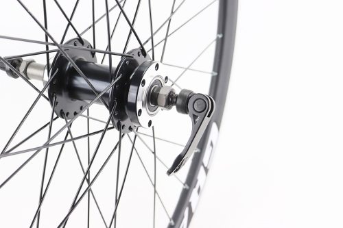 Колесо 26" заднее V/Disk-brake, обод и втулка 14Gx36H алюминиевые, пром-подшипники 6200 2RS, под вольнобег, крепл. эксцентрик, "GRAVITY" — изображение 4