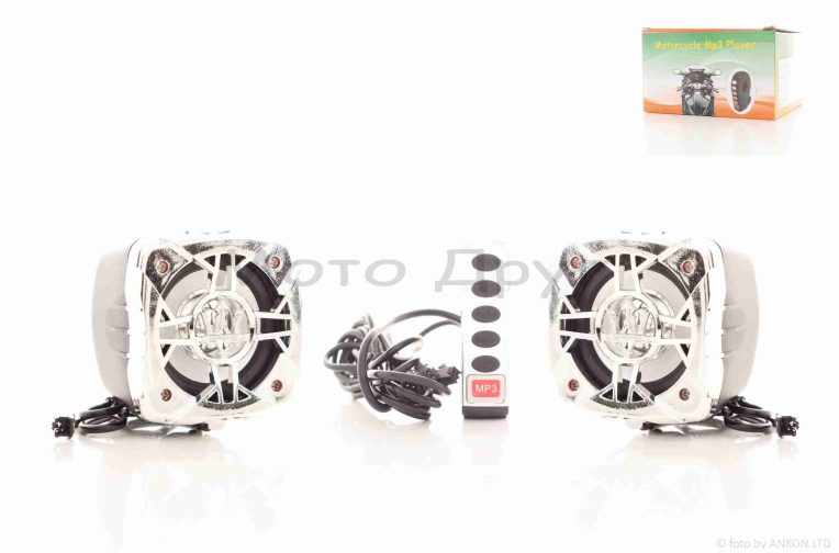 Аудіосистема 2.0 MP3 (FM/USB/SD) 3″, 2 пульти, сигналізація #BT003 (чорна)