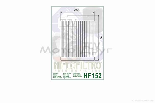 Фільтр масляний мото  HF152  D56/H74  "HIFLO"  ТАЙЛАНД - Зображення 3