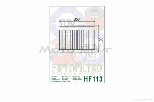Фильтр масляный мото  HF113  D50/H38  "HIFLO"  ТАЙЛАНД — изображение 3