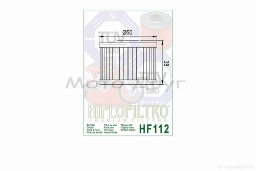 Фильтр масляный мото  HF112  D50/H38  "HIFLO"  ТАЙЛАНД — изображение 3