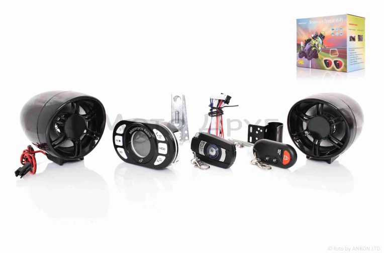 Аудіосистема 2.0 MP3 (Bluetooth/FM/USB/SD) 3″, 2 пульти, сигналізація (чорна)