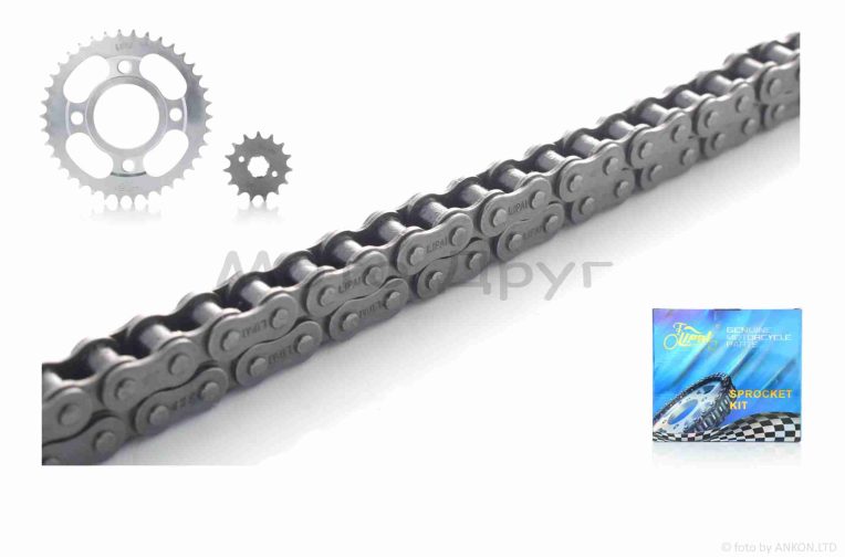 Звезды трансмиссии пара CG125 428-15/38 +цепь 116L