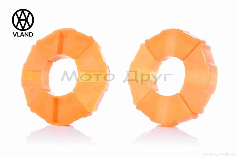 Резинки демпферные колеса Delta силикон, оранжевые “VLAND”