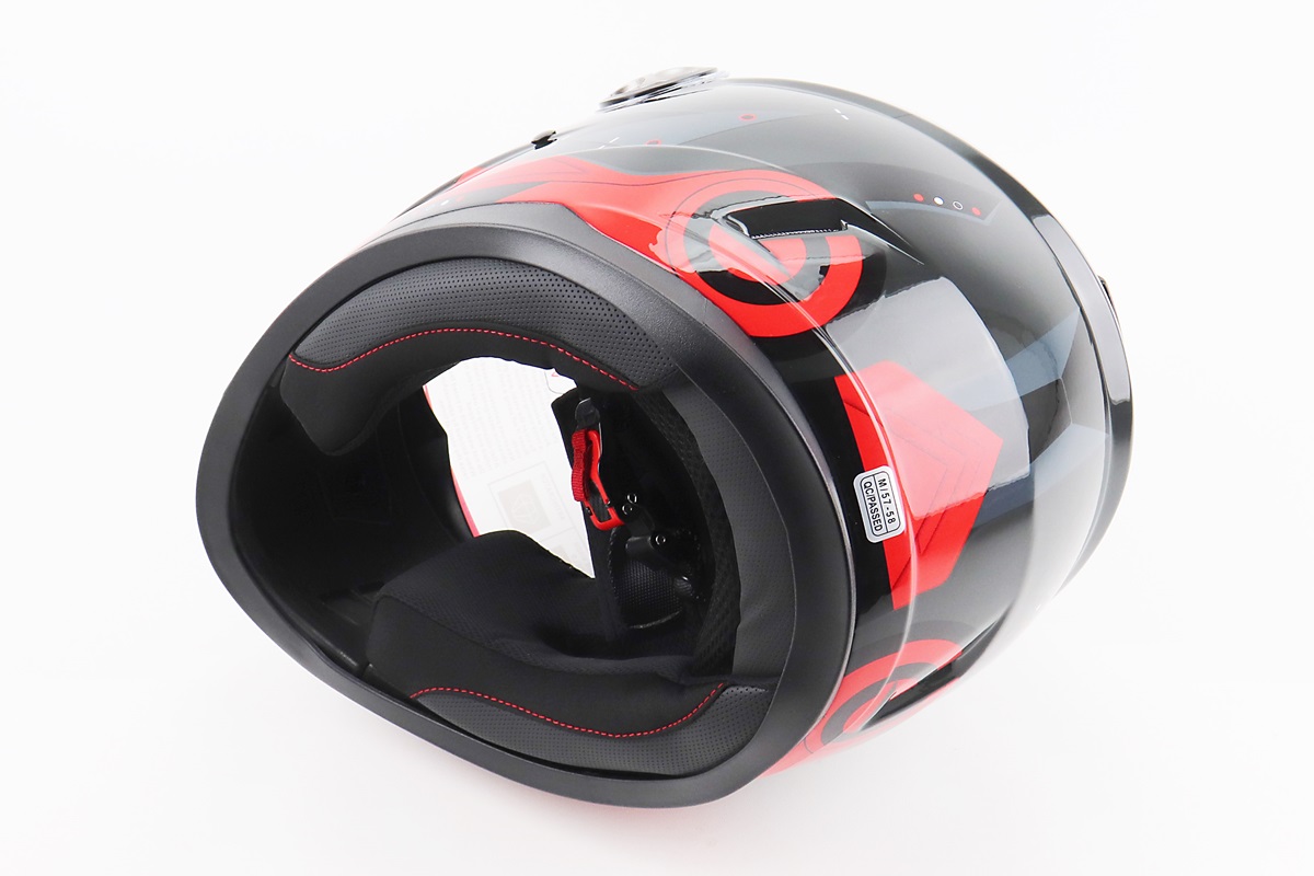 Шолом інтеграл, закритий BLD-М65 М (57-58см), ЧОРНИЙ/ЧЕРВОНО-СІРИЙ - Зображення 2