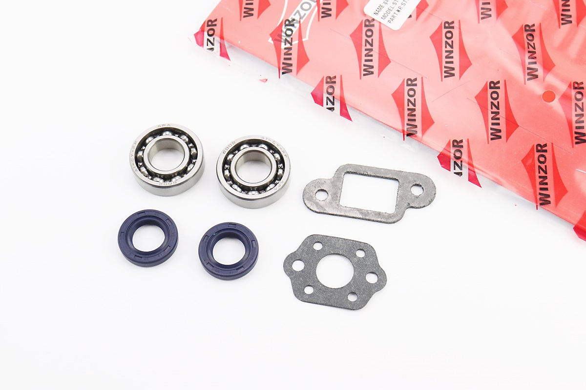 Прокладки MS-170/180/210/230/250, к-кт 2 деталі + сальник 15x25x5-2шт + підшипник 6002-2шт, на блістері