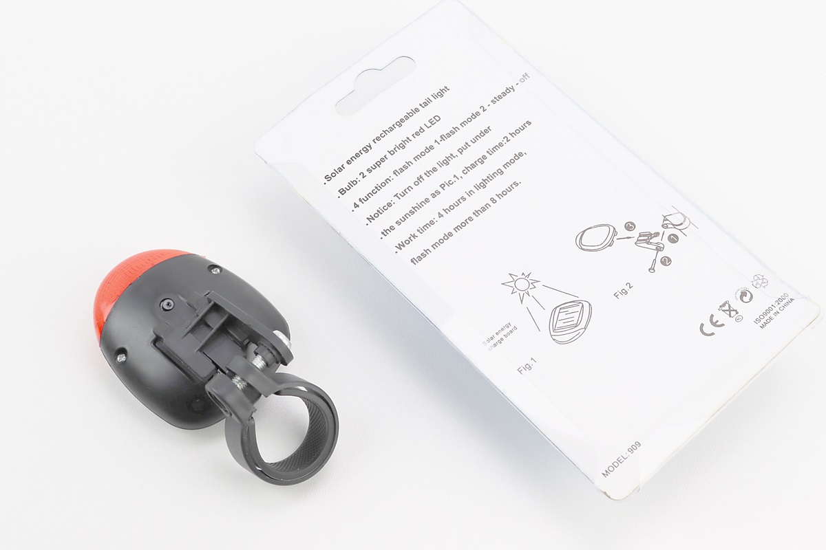 Ліхтар задній 2 діоди, на сонячній батарейці, model 909 - Зображення 2