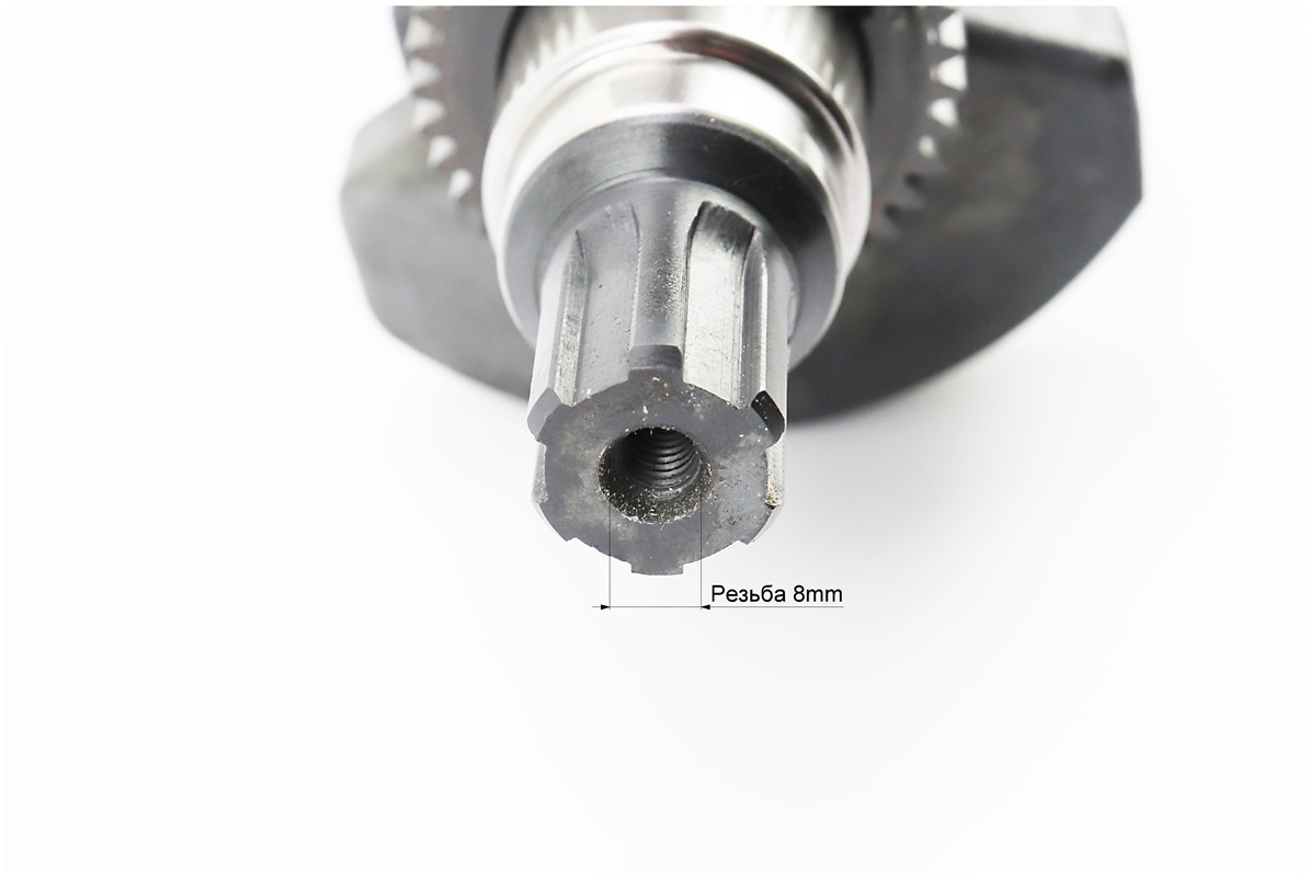 Колінвал 186F (Dшийки-40mm, H-118,0mm) під шліц + шестерні + підшипник, запресований - Зображення 3