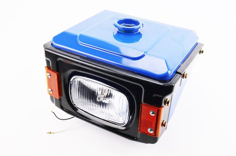 Бак паливний R175A/R180NM, 265x190x165mm, виступ. горловина, отвір під шланг паливний + фара + облицювання, Синій