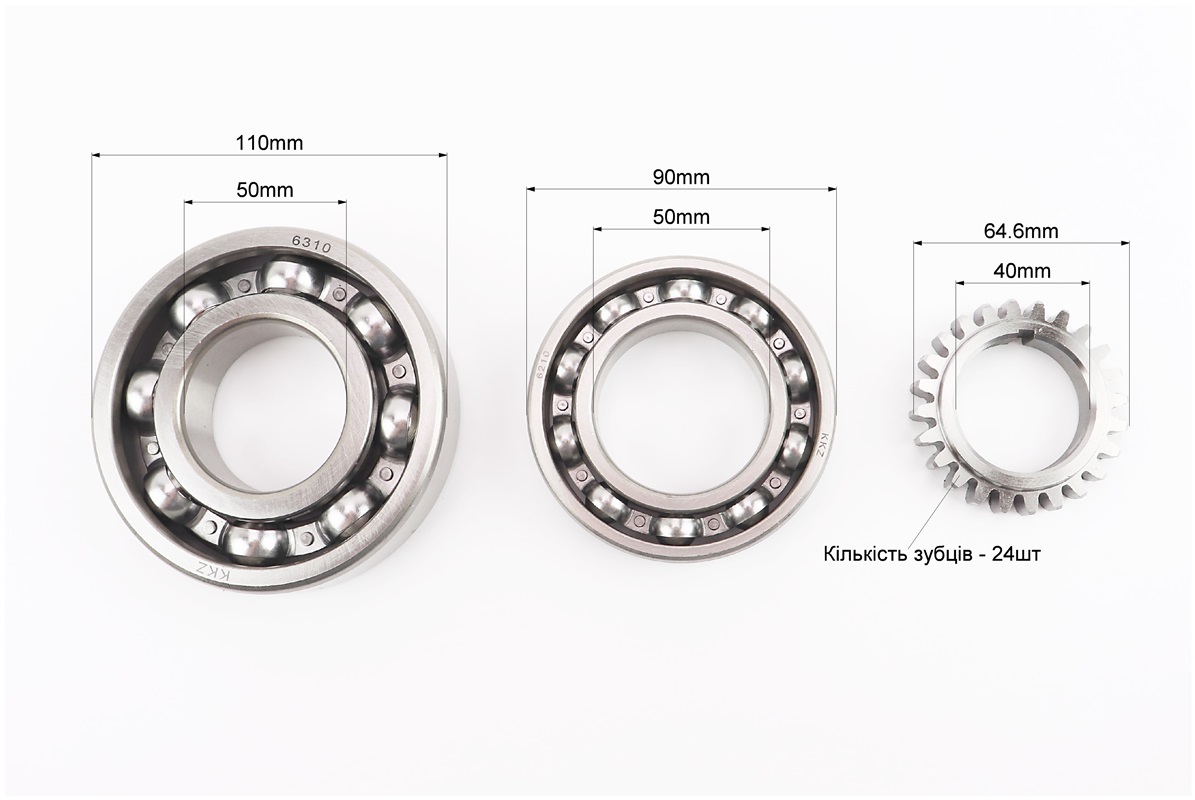Коленвал R180NM +подшипники+шестерня Тип 1 — изображение 4